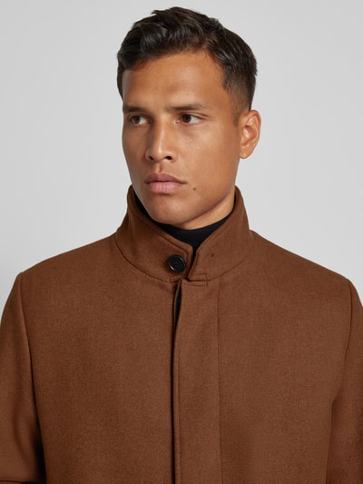 Jack & Jones Premium Lange jas van wolmix, model 'WILSON' Cognac - 3