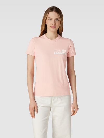 Lacoste T-Shirt mit geripptem Rundhalsausschnitt Rose 4