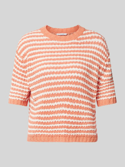 OPUS Strickpullover mit gerippten Abschlüssen Modell 'Palvadora' Orange 2