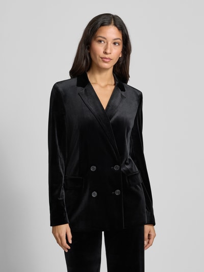 Jake*s Collection Slim fit blazer van fluweel met klepzakken Zwart - 4