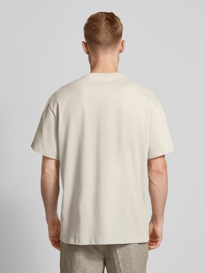 Jack & Jones Premium T-shirt z prążkowanym, okrągłym dekoltem model ‘HARVEY’ Beżowy 5