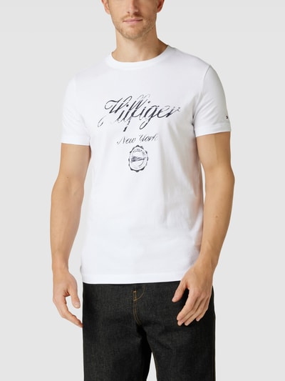 Tommy Hilfiger T-Shirt mit Label-Print Weiss 4