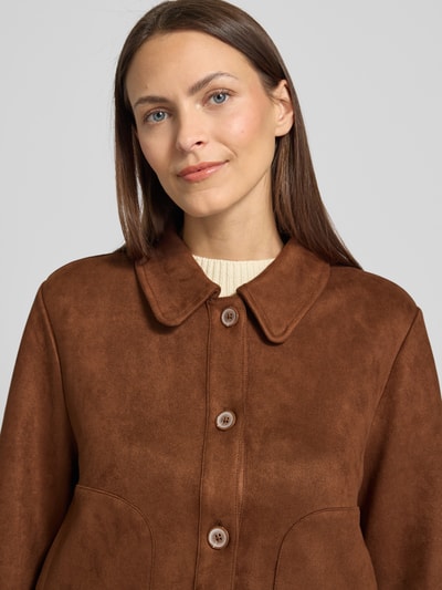 s.Oliver RED LABEL Regular Fit Hemdjacke mit Umlegekragen Camel 3