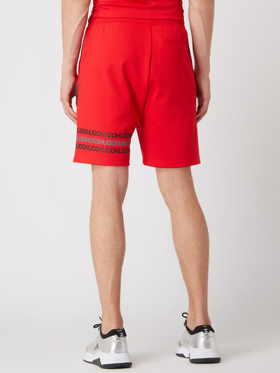 HUGO Sweatshorts van katoen, model 'Dakumi' Rood - 5