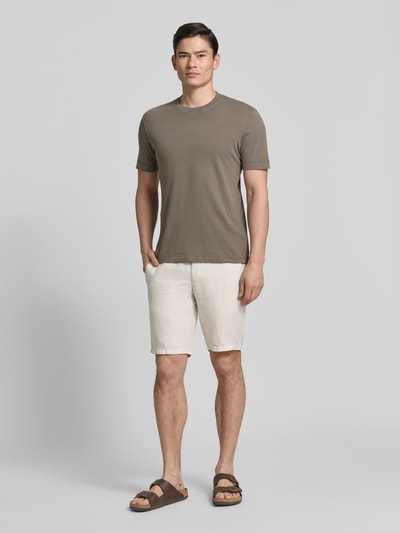 Brax Szorty bermudy o kroju regular fit z czystego lnu model 'BALU' Piaskowy 1