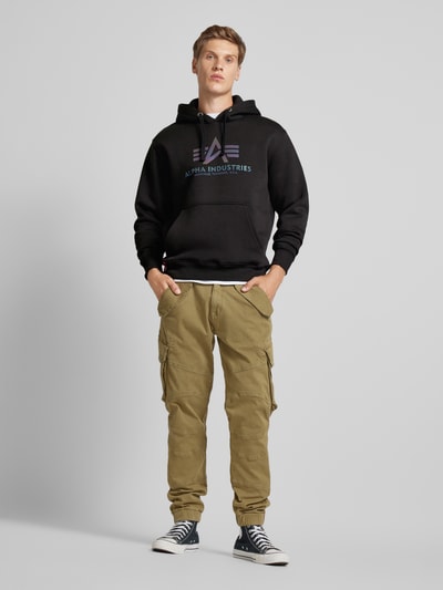 Alpha Industries Hoodie mit Label-Print Black 1