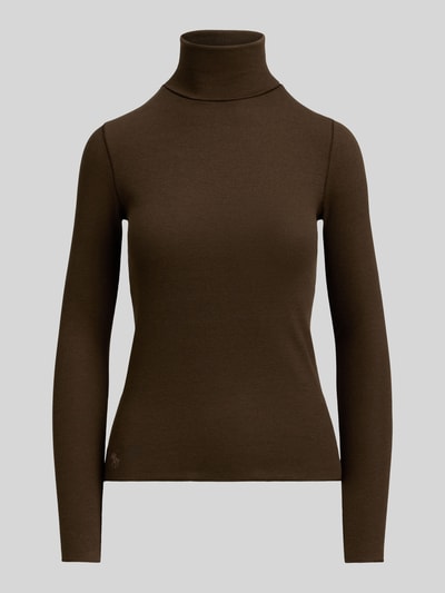 Polo Ralph Lauren Slim Fit Rollkragenpullover aus Baumwoll-Lyocell-Mix Dunkelbraun 2