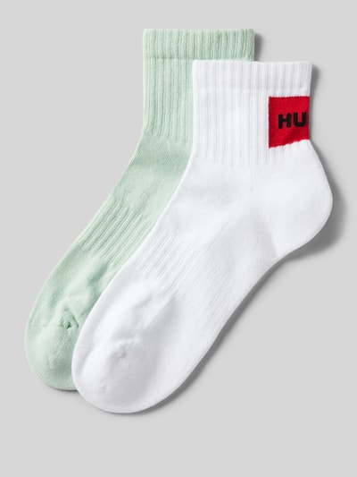 HUGO Socken mit Label-Stitching Modell 'RIB LABEL' im 2er-Pack Mint 1