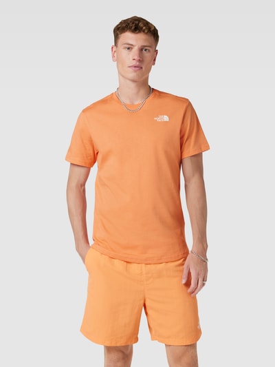 The North Face T-Shirt aus Baumwolle mit Label-Print Orange 4