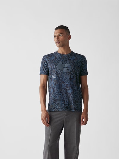 Etro T-Shirt mit Label-Print Blau 4