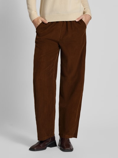 ZABAIONE Wide Fit Stoffhose mit Strukturmuster Modell 'Mara' Mittelbraun 4