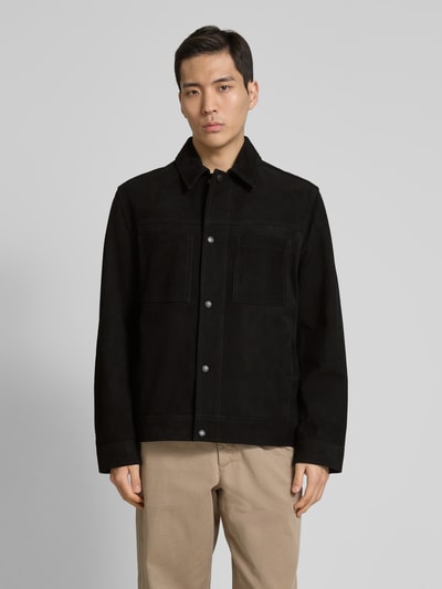 BOSS Orange Jacke in Leder-Optik Modell 'Jomare' Black 4