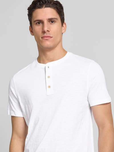 camel active T-Shirt mit Serafino-Ausschnitt Weiss 3