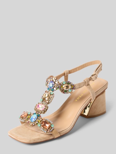 ALMA EN PENA Sandalette mit Ziersteinbesatz Sand 1