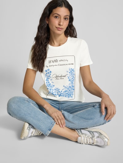 Weekend Max Mara T-Shirt mit Motiv- und Label-Print Modell 'TEIERA' Weiss 3