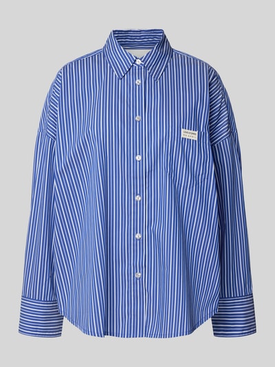 OH APRIL Relaxed Fit Hemdbluse mit Logo-Patch Modell 'Hailey' Dunkelblau 2