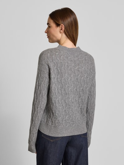 Christian Berg Woman Gebreide pullover van kasjmier met ronde hals Grafiet gemêleerd - 5