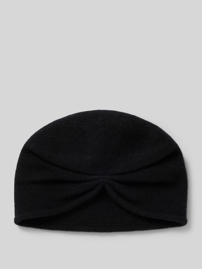 Loevenich Czapka z czystej wełny z efektem dzianiny model ‘NOS’ Czarny 1