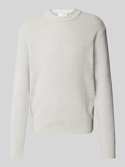 SELECTED HOMME Gebreide pullover met ribboorden Lichtgrijs gemêleerd - 2