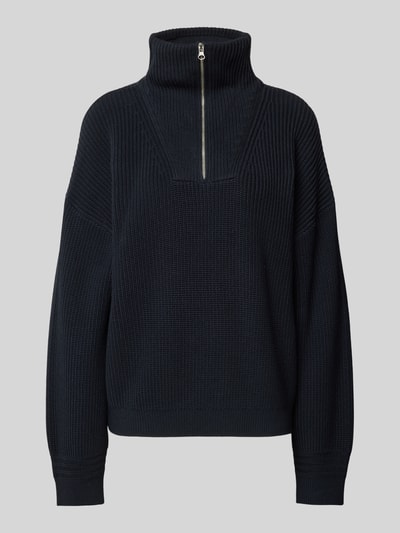 Jake*s Casual Gebreide pullover met schipperskraag Donkerblauw - 2