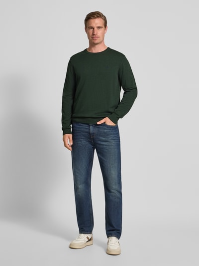 Fynch-Hatton Gebreide pullover met ronde hals Flessengroen - 1