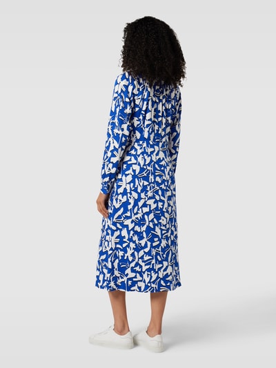 comma Midi-jurk met all-over motief Koningsblauw - 5