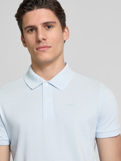 Geox Koszulka polo o kroju regular fit z kołnierzykiem polo Jasnoniebieski 3