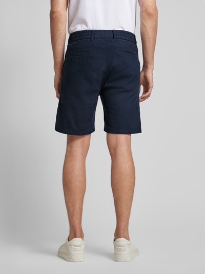 BOSS Orange Tapered Fit Leinenshorts mit elastischem Bund Dunkelblau 5