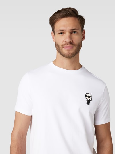 Karl Lagerfeld T-shirt z naszywką z motywem Biały 3