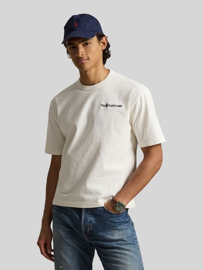 Polo Ralph Lauren Relaxed Fit T-Shirt aus reiner Baumwolle Offwhite 4