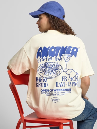 ANOTHER COTTON LAB oversized t-shirt z nadrukami z logo Jasnożółty melanż 3