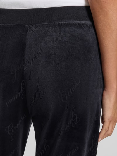 GUESS Straight Fit Sweatpants mit elastischem Bund Modell 'LOREN' Black 3