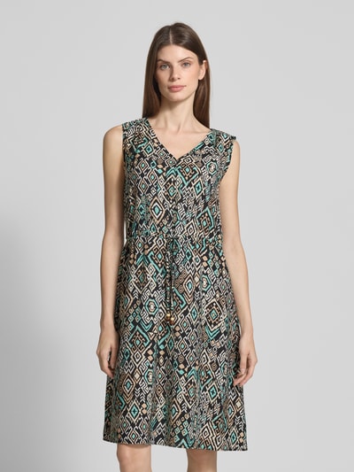 s.Oliver RED LABEL Regular Fit Knielanges Kleid aus strukturiertem Viskose-Mix BLACK 4