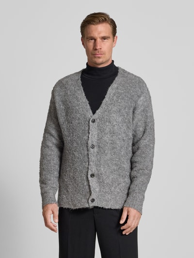 WOODBIRD Strickjacke mit V-Ausschnitt Modell 'Koon' Graphit 4