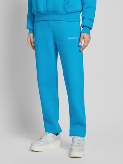 Review Sweatpants mit Label-Print Aqua 4