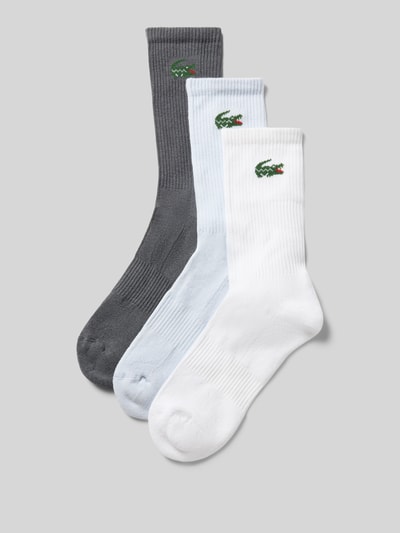 Produktfoto, Socken aus Baumwoll-Mix im 3er-Pack von Lacoste, verschiedene Farben, gerippte Struktur, Herren Socken von Lacoste