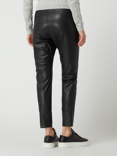 MAC Cropped Schlupfhose in Leder-Optik Modell 'Future' Black 5