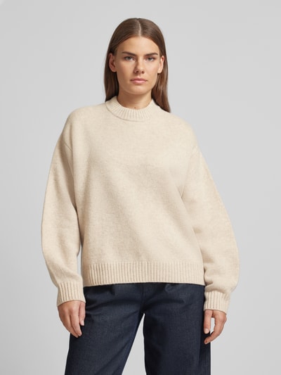 Jake*s Casual Strickpullover mit gerippten Abschlüssen Ecru Melange 4