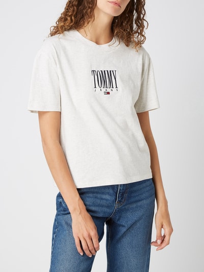 Tommy Jeans T-shirt met geborduurd logo Ecru - 4