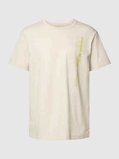 Calvin Klein Jeans T-Shirt mit Label-Print Beige 2