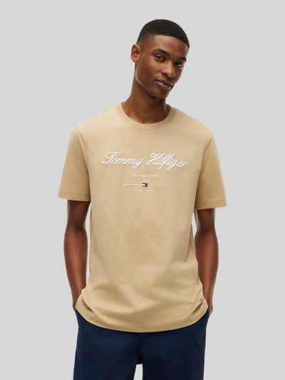 Tommy Hilfiger regular fit T-shirt van puur katoen Beige - 4