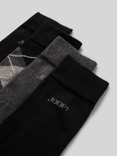 JOOP! Collection Regular fit sokken van wolmix in een set van 4 paar, model 'Essentials' Zwart - 2