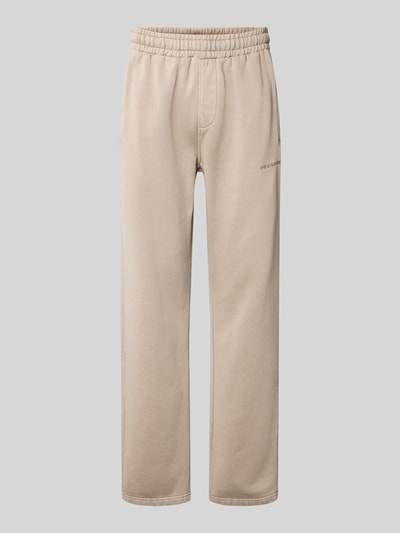 Produktfoto, Sweathose mit elastischem Bund von Pegador in Beige aus Baumwoll-Mix, Lockere-Schnitt, Label-Stitching, französische Eingrifftaschen