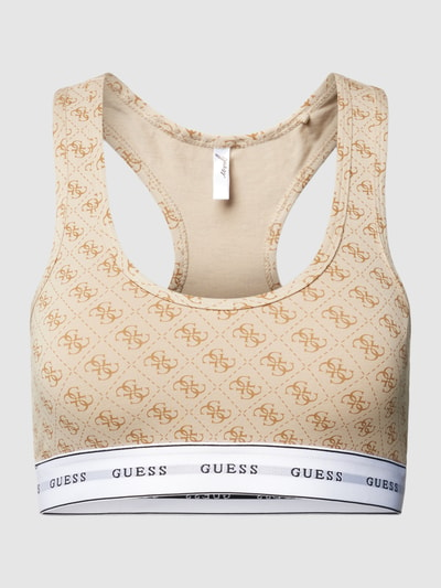 Guess Bralette met all-over motief, model 'CARRIE' Beige - 1