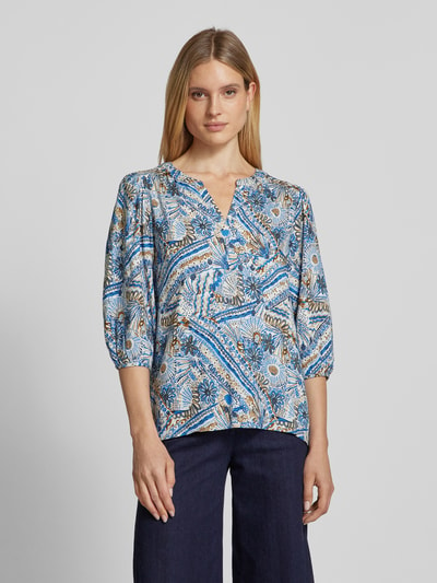 Soyaconcept Regular fit blouse van viscose met 3/4-mouwen, model 'FATANA' Lichtblauw - 4