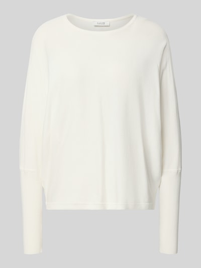 Produktfoto, Relaxed Fit Pullover aus Viskose-Mix Modell 'Morla' von B.Young in Creme mit Strick-Optik, Rundhalsausschnitt, lange Ärmel.
