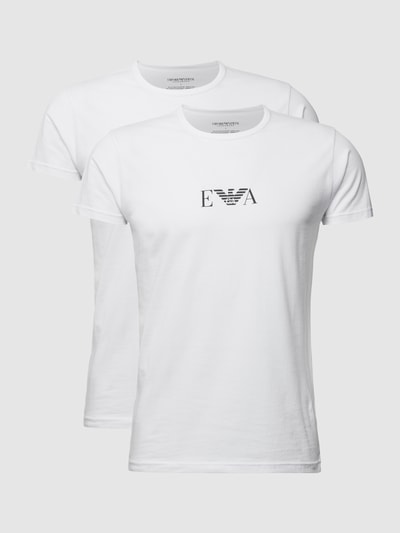 Emporio Armani T-shirt met labelprint in een set van 2 stuks Wit - 2