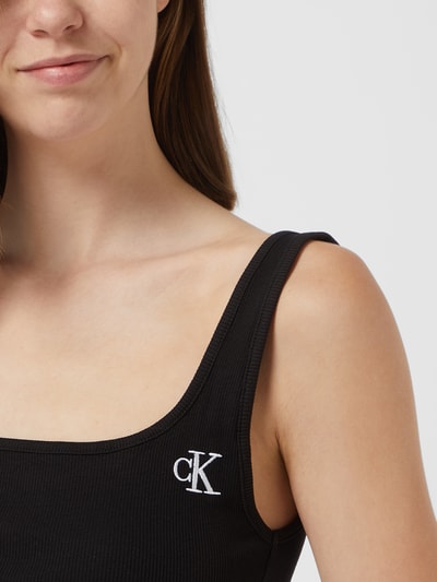 Calvin Klein Jeans Tanktop met geborduurd logo  Zwart - 3