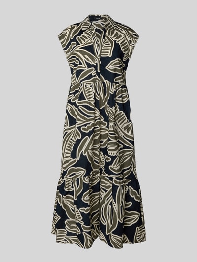 OPUS Sukienka midi z dekoltem w serek model ‘Werisa’ Petrol 2