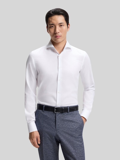 BOSS Slim Fit Businesshemd aus reiner Baumwolle Modell 'H-HANK-SP' Weiss 4